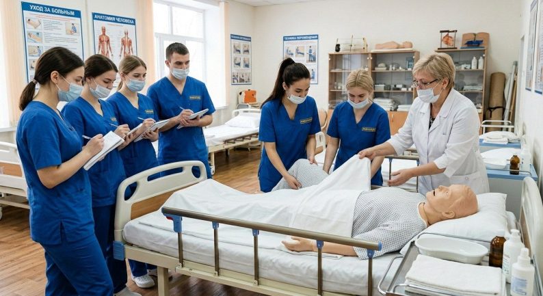 Как в медколледже обучают уходу за лежачими пациентами?
